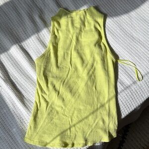 Maeve by Anthropologie Neon Green Mock Neck Ribbed Tank